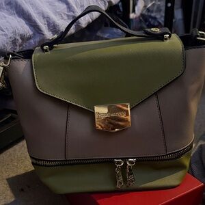 Steve Madden Olive and Taupe Crossbody Bag